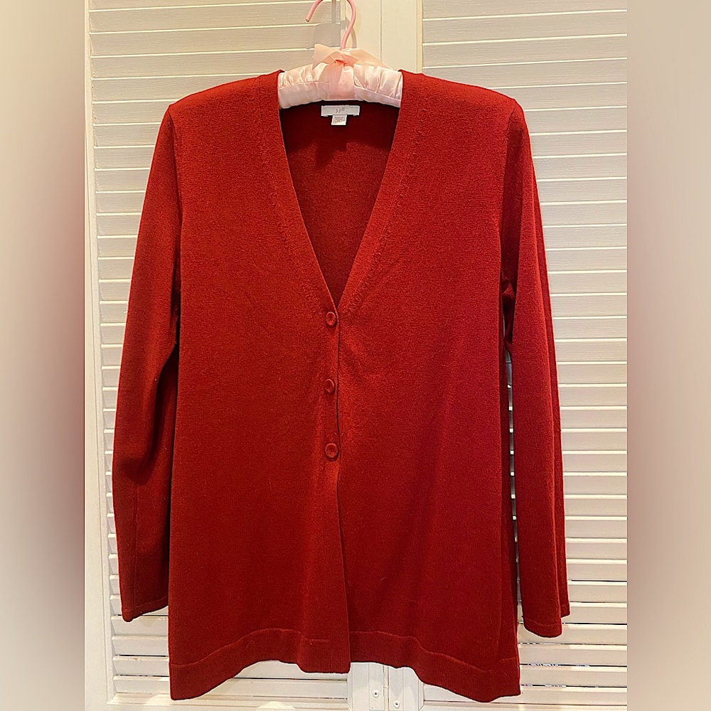 J. Jill Wool-blend burgundy cardigan XS Petite